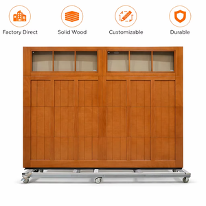 <span class=keywords><strong>Porte</strong></span> de <span class=keywords><strong>garage</strong></span> sectionnelle extérieure en bois massif de style industriel moderne avec fenêtres en verre, sur mesure, isolée et antivol - Product Image 1