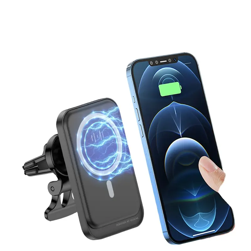KUULAA 15W Qi Magnetic Wireless Car Mount Phone Holder for iPhone 13 12 Pro Max Universal Wireless Charging Car Phone Holder