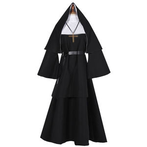 Costumes <span class=keywords><strong>de</strong></span> nonne Femme <span class=keywords><strong>Moyen</strong></span> Age Cosplay Renaissance Vintage Nun Robe Anime Halloween Party Carnaval Adulte Nun Cosplay Outfits - Product Image 2