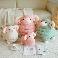 Peluche Mouton Crème Kawaii Décoration Florale – Poupée en Peluche Ultra Douce et Moelleuse, Compagnon de Confort, Cadeau Parfait pour Enfants