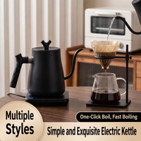 Bouilloire électrique à col de cygne en acier inoxydable 304 pour café et eau, avec bec fin pour café à verser à la main