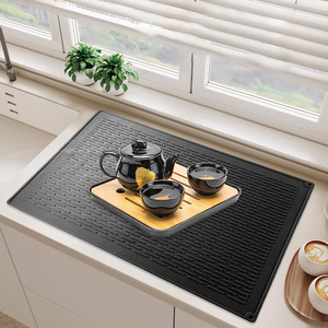 Cross-border Explosion Kitchen Countertop <b>Silicone</b> <b>Drain</b> <b>Mat</b> Dustproof Heat Insulation Non-slip Anti-scalding Wear-resistant - Product Image 3
