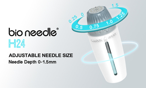 Rodillo Dérmico Ajustable H24 con Cámara de Suero 0-1.5mm para Infusión de Esencia en el Cuidado Facial, Uso Doméstico y Profesional, en Envase Aséptico - Product Image 2