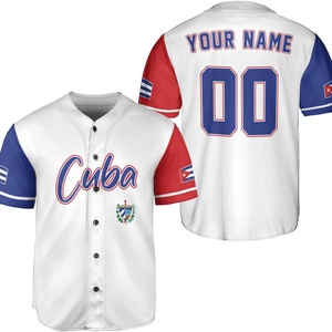 Camiseta de Béisbol de Cuba Sublimada y Transpirable, Camiseta con la Bandera de Cuba, Camiseta Cubana para Hombre y Mujer, Camiseta con la Bandera de Cuba y Estados Unidos - Product Image 4