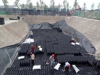 Système de récupération d'eau de pluie en module PP haute résistance avec boîte de vitesses, garantie 1 an, vente directe usine