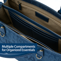 Individuelles Logo 2026 Damen Marine Denim Umweltfreundlicher Strukturierter Stoff Wasserdichte Faltbare Tragetasche Wiederverwendbare Große Handtasche
