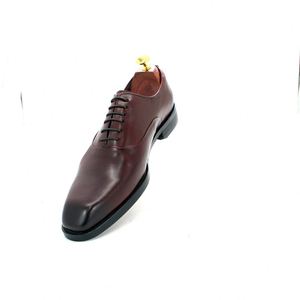 Chaussures en cuir rouge vin de haute qualité pour hommes, chaussures habillées formelles à lacets pour soirée et mariage - Product Image 4