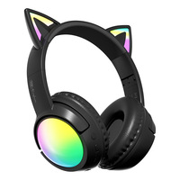 Nouveau modèle 2026 – Casque de jeu circum-auriculaire avec oreilles de chat mignonnes, JL BT V5.4, LED RGB, son surround 360°, ANC, faible latence, Type-C, pour E-Sports et PC