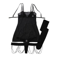 Ensembles de Lingerie Solides pour Femmes, Séduisants, 5 Pièces, Soutien-Gorge Transparent, Ceinture, String avec Bas, Sous-Vêtements Sexy pour Femmes, Fabrication d'Usine