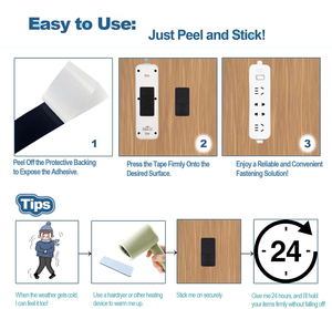 شرائط تثبيت ربط وحلقة لاصقة للخدمة الشاقة على الوجهين شريط لاصق للتعليق على الحائط للاستخدام المنزلي والمكتب - Product Image 6