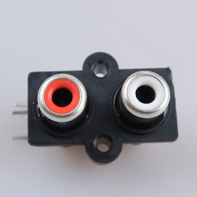 AV2 7RCA Dual RCA Socket Right Angle Audio Connector for Speaker Amplifier