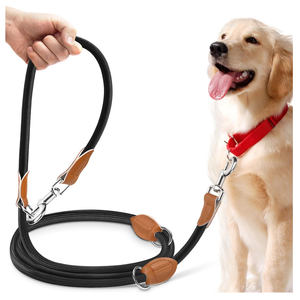 Plomo reflectante ajustable doble para mascotas Plomo de mango libre de 3 m con 2 mosquetones - Product Image 1