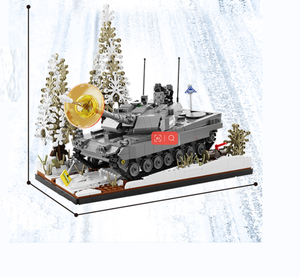 豹二A7技术坦克建筑套装WW2军用模型玩具军用主战坦克积木套装礼品赠送 - Product Image 1