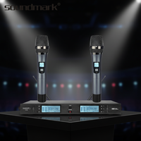 Soundmark K-300 Mikrofon Genggam Nirkabel Hemat Biaya Konstruksi Paduan Logam Baterai AA Rentang Frekuensi 630-690MHz Jangkauan 80m