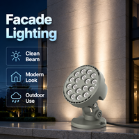 Projecteur LED RGBW 36W IP65 étanche en aluminium rond DC24V avec support réglable pour colonnes de bâtiments et ponts