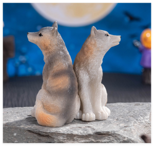 Figura de Lobo de Resina Realista Miniatura Blanca al por Mayor, Escultura Pintada a Mano de Hada, Adornos de Jardín, Animal del Bosque para Niños - Product Image 5