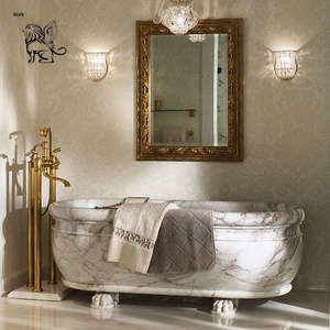 <span class=keywords><strong>Baignoire</strong></span> autoportante de style européen en pierre massif BLVE, <span class=keywords><strong>baignoire</strong></span> de luxe en marbre naturel pour la décoration de la salle de bain de la villa - Product Image 1