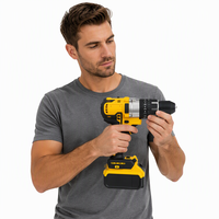 Ensemble d'outils électriques sans fil DW-AD02 2-en-1 perceuse et meuleuse d'angle avec batteries rechargeables, chargeur et mallette de transport