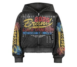 2026 Brand Hooded <b>Zip</b>-<b>Up</b> <b>Jacket</b> Unisex Adult Streetwear Full Sleeve Printed Letter Pattern Autumn Casual Sweatshirt Tracksuit - Product Image 2