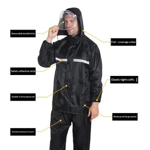 Ensemble imperméable deux pièces épaissi et allongé en tissu Oxford, pantalon de pluie intégral très résistant, réfléchissant pour le cyclisme et la randonnée - Product Image 4