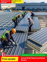 Panneaux de toiture isolés en alliage d'aluminium écologiques et résistants au feu avec garantie de 5 ans pour la construction de hangars et d'ateliers