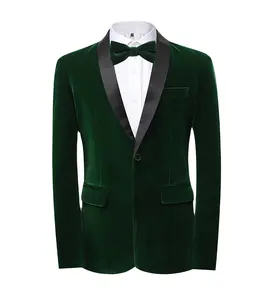 2024 Luxury velvet men blazer Customization Costume Shawl lapel Suits slim fit wedding velour groom luxury tuxedo blazer