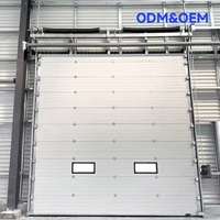 Porte sectionnelle électrique industrielle moderne en alliage d'aluminium, certifiée CE, coupe-vent, robuste, insonorisée 60 dB