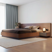 Lit tatami avec rangement en panneaux MDF de conception moderne You Heng, ensemble de chambre à coucher taille king, avec tiroir, lit double en bois simple