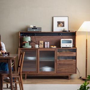 North American Walnut Solid Wood <b>Sideboard</b> 120cm Storage Cabinet Living Room Nordic Minimalist Design - Product Image 2