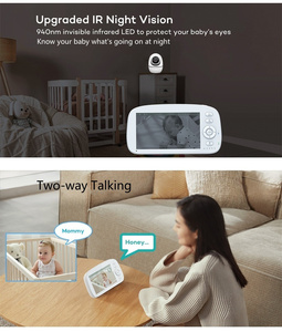 5 inch màn hình âm thanh phát hiện tầm nhìn ban đêm VOX chế độ PTZ toàn cảnh bé Màn hình máy ảnh kỹ thuật số thông minh không dây video babyphone - Product Image 3