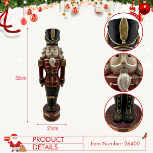 Figurine de <span class=keywords><strong>soldat</strong></span> <span class=keywords><strong>casse</strong></span>-<span class=keywords><strong>noisette</strong></span> vintage en magnésie rouge et or, grande taille, pour décoration extérieure (porte d'entrée) ou intérieure (salle de séjour) de Noël, prix usine - Product Image 4