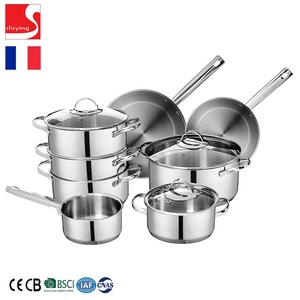 <span class=keywords><strong>Set</strong></span> di pentole in acciaio inossidabile da cucina antiaderente pentole e padelle per cucina a induzione in Francia - Product Image 2