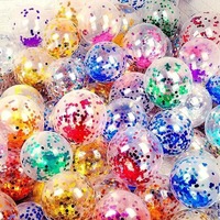 Fabricant chinois en gros de ballons à confettis, ballons en latex rose or de 12 pouces, ballons transparents à confettis pour la décoration