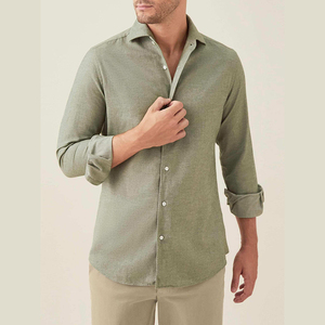 Hot Bán Dài Tay Áo Tre Mens Áo Sơ Mi, Vải Lanh Thoáng Khí Áo Sơ Mi Sang Trọng Người Đàn Ông Thiết Kế Áo Sơ Mi Cho Nam Giới/ - Product Image 5