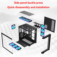 Mid Tower Gaming Computer Case CPU Cabinet USB3.0 White ATX Pc Case With Curved Tempered Glass