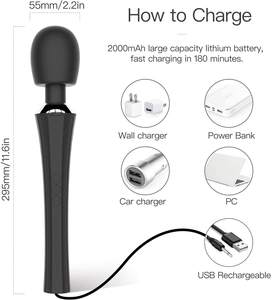 Masajeador de varita recargable de 2000mAh, 5 velocidades y 5 modos de vibración, potente vibrador AV de silicona para productos de masaje para mujeres - Product Image 6