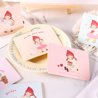Cartes de vœux pliables avec de jolis personnages de dessins animés, imprimées en couleur, intérieur vierge pour noter, pour les fêtes et les anniversaires