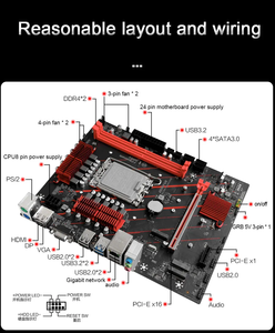 Carte mère JGINYUE H610M LGA 1700 compatible avec les processeurs Core I3/i5/i7/i9 de 12e et 13e génération, mémoire DDR4 double canal, H610M-GAMING JGINYUE H - Product Image 4