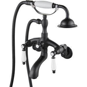 Clawfoot bồn tắm vòi Wall Mount bồn tắm phụ đôi mức độ xử lý Orb bồn tắm vòi hoa sen vòi với điện thoại hình cầm tay vòi hoa sen - Product Image 1