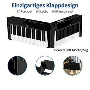 TERENCE V30 Clavier Piano Numérique Pliable 88 Touches Lestées Portable pour Scène et Domicile - Product Image 3
