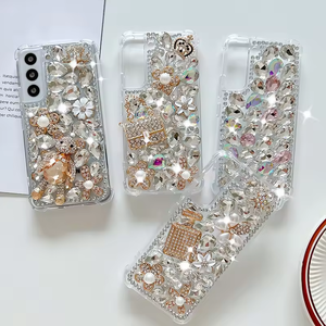 Étui de téléphone <span class=keywords><strong>personnalisé</strong></span> en cristal brillant 3D de luxe pour <span class=keywords><strong>Samsung</strong></span> Galaxy S24 S23 Ultra S21 Plus, étui de téléphone en strass diamant PC - Product Image 2
