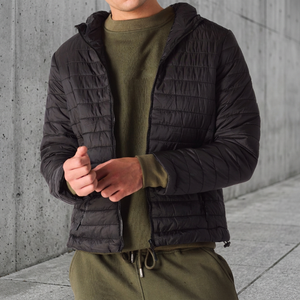 <b>Mens</b> Quilted Hooded <b>Winter</b> Puffer Jacket Breathable Insulated <b>Warm</b> Zipper Front Casual Outdoor Cold Weather <b>Coat</b> Lightweight Fit - Product Image 2
