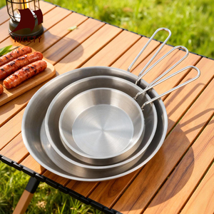 Sartenes Plegables <span class=keywords><strong>de</strong></span> <span class=keywords><strong>Acero</strong></span> <span class=keywords><strong>Inoxidable</strong></span> Ecológicas para Acampar y Hacer Senderismo al Aire Libre, en Oferta - Product Image 5