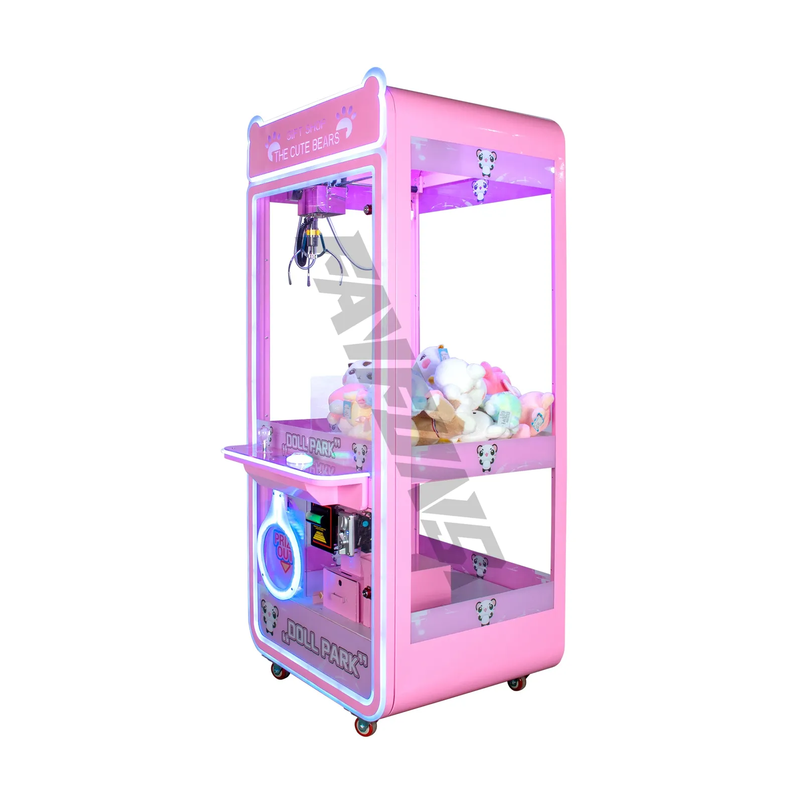 Bán buôn customtoy bán hàng tự động Arcade Claw Máy cẩu đồng tiền hoạt động hóa đơn hoạt động búp bê Claw máy với hóa đơn chấp nhận