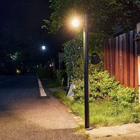Lampe de jardin extérieure, IP65, en aluminium, verre trempé, LED, rotative, angle réglable, sur pied, pour terrasse
