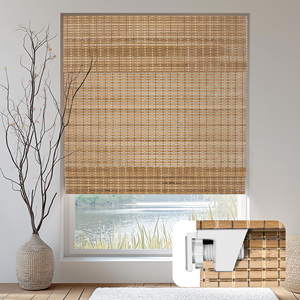 Sinsbest No Drill Sin herramientas Bambú Roman Shades, Oscurecimiento de la habitación Natural Inalámbrico, Protección UV Fácil de instalar Dormitorio <span class=keywords><strong>Cocina</strong></span> - Product Image 1