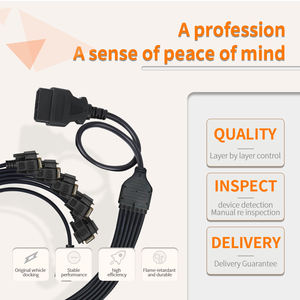 Kabel adaptor wanita OBD2 Male ke 6 Port DB9 profesional otomotif dapat Bus RS232 pemisah seri untuk diagnostik kendaraan - Product Image 4