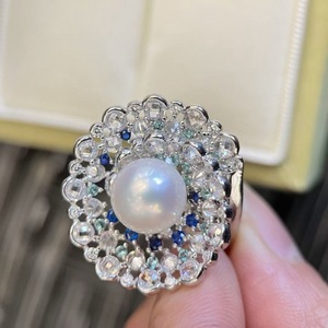 Luxury 10-11 <b>Round</b> Flawless Freshwater Pearl Ring Nuclear-Free Strong Light Precision Pure Silver Luxury <b>Gift</b> <b>Box</b> Fashion <b>Gift</b> - Product Image 1