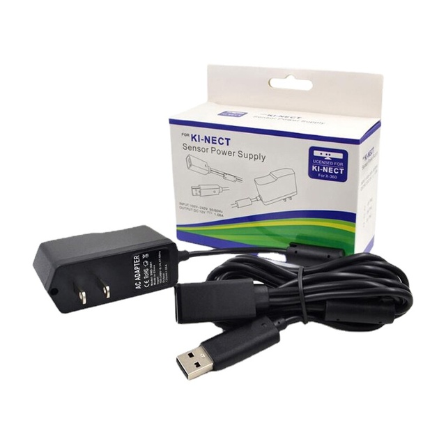 New Original New US EU USB AC Adapter 90V-240V Power Supply With USB Charging Cable For Xbox 360 Kinect Sensor game accessory