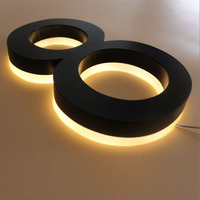 Letras de Canal LED 3D Personalizadas para Exteriores con Retroiluminación, Letras de Acrílico y Metal para Identificación, Nombre de Tienda Comercial, Marca de Empresa